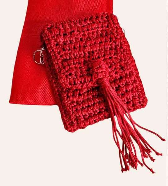 bolso para teléfono móvil rojo
